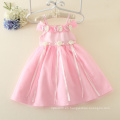 2014 últimos diseños de vestidos de niños rosa y blanco rosa flor niños vestido de fiesta